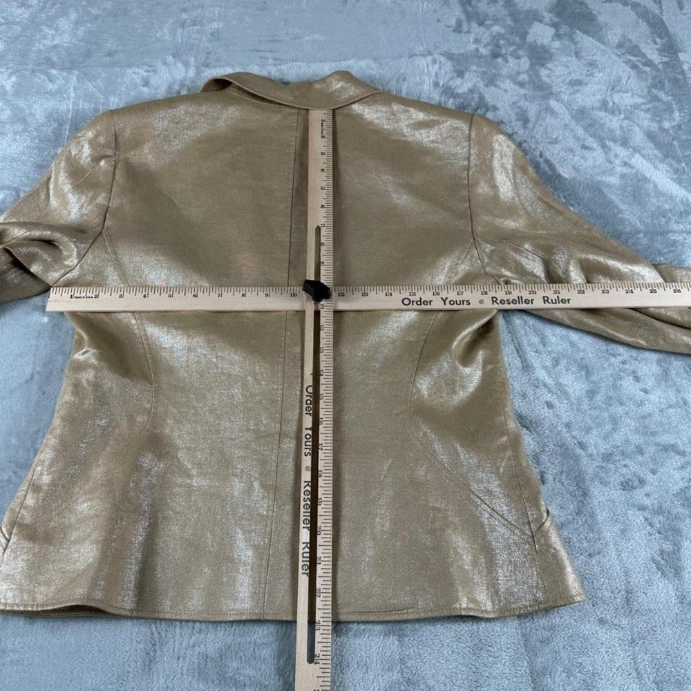 Lafayette 148 New York Blazer Women's Size 8 Metallic Gold Elevated Basics - Picture 7 of 7